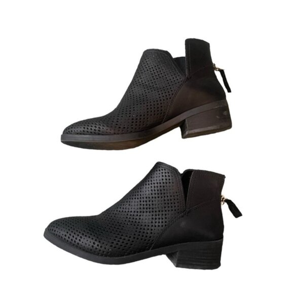 Steve Madden Boots 7 Shoe Black Booties Chunky Heel Shoes Spring Footwear Boot 7 - Picture 9 of 14